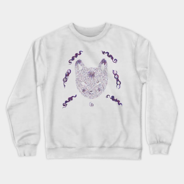 Cat face generative art Crewneck Sweatshirt by artist369